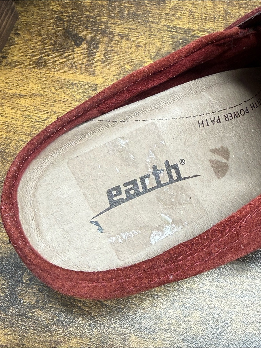 Earth Denton Slip-On Rust Red Suede Studded Buckle Mule Size 8.5B - Picture 10 of 16